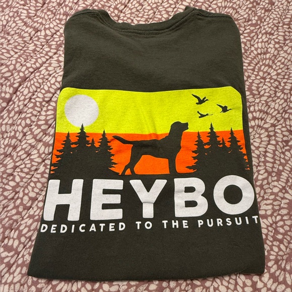 Heybo Men's Graphic Tee - Olive and Orange and Yellow - Picture 1 of 3